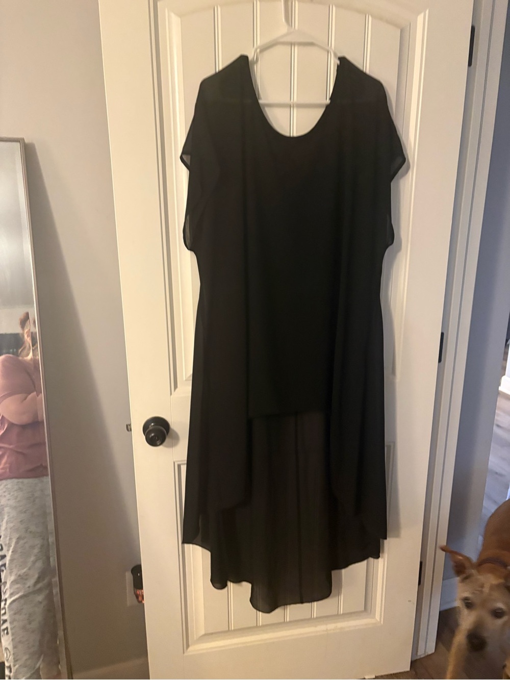 Black Layered Chiffon Women's Dress